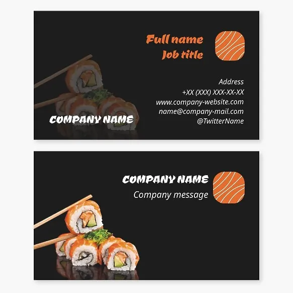 Business card template Sushi, Sushi Bar