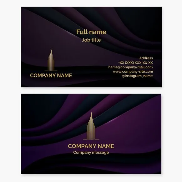 Skyscraper business card template. Real estate - construction and development.