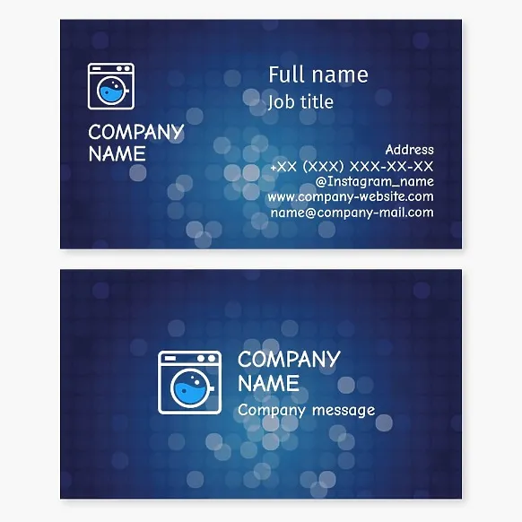 Business card template Washing machine
