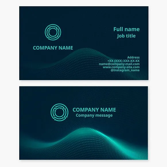 Technology business card template. Circular electronic circuit. Electronics. Symbol of technology, communication, innovation, and systemicity. Letter O.