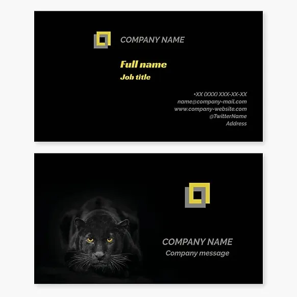 Business card template Abstraction, panther, Consulting, chain, help