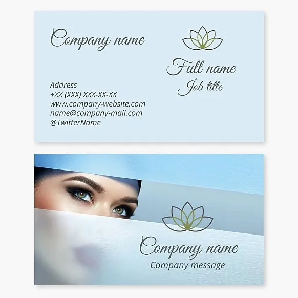 Business card template Lotus, makeup, eyelashes, eyebrows