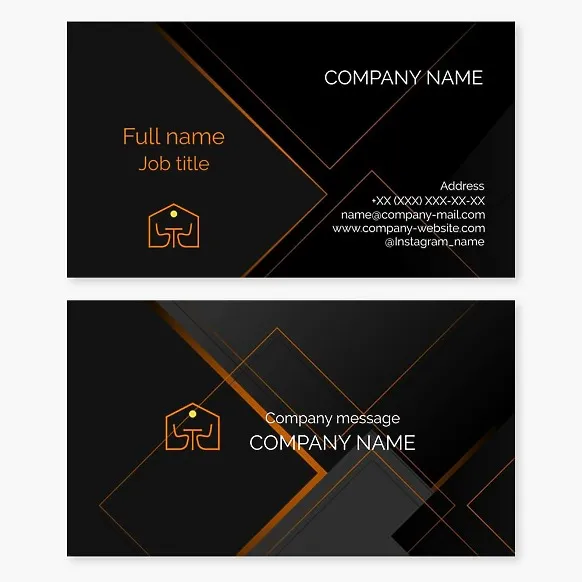 Business card template. Interior design. Furniture and accessories for home and office.