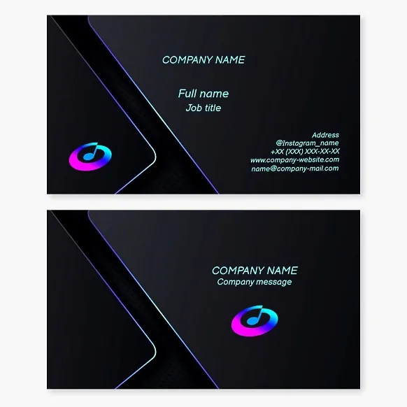 Business card template. Music.