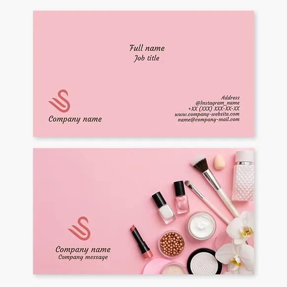 Business card template. Makeup.
