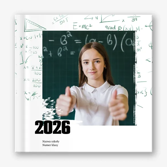 Szablon książki ze zdjęciami ukończenia szkoły dla klasy matematycznej
