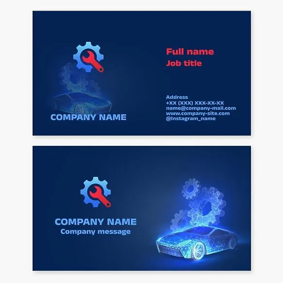 Business card template. Car repair.