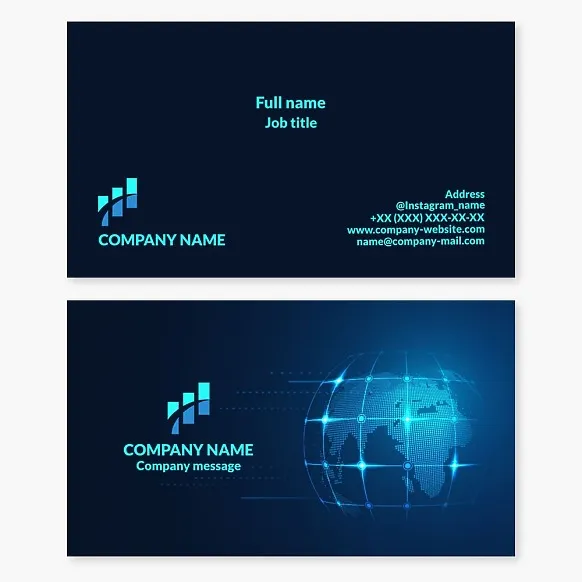 Business card template. Economics and finance.