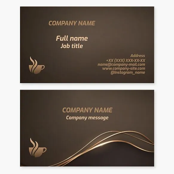 Business card template. Tea shop, coffee shop. Cafe.