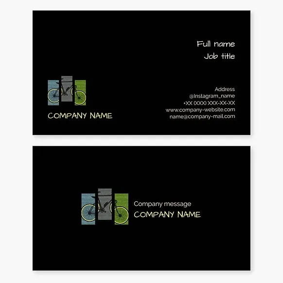 Business card template. Bicycle sales and repair.