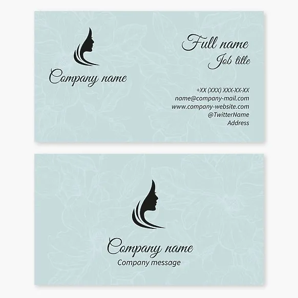 Business card template Hairdresser, beauty salon, woman