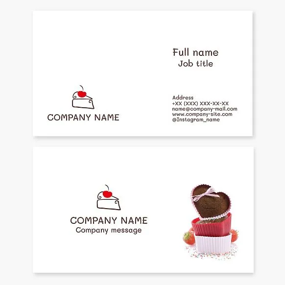 Bakery, Cakes, Pastries, Sweets Business Card Template