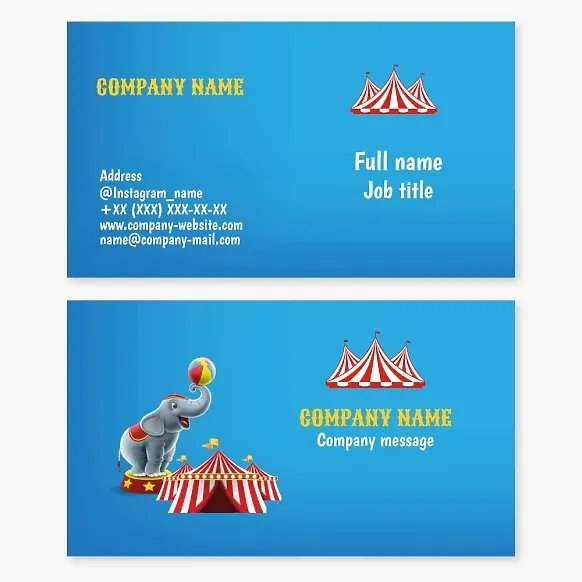 Circus business card template