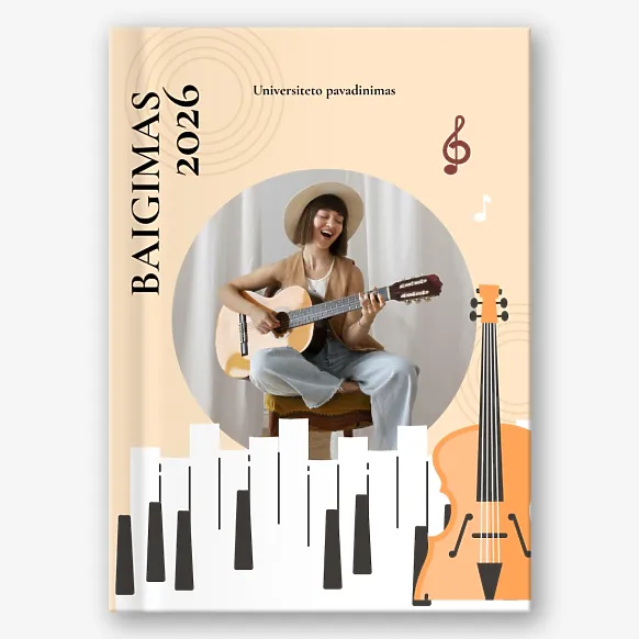 Fotoknygos išleistuvių šablonas muzikos mokykloje