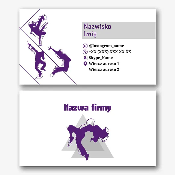 Szablon wizytówki Studio Tańca