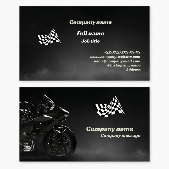Business card template Motorcycle, racing