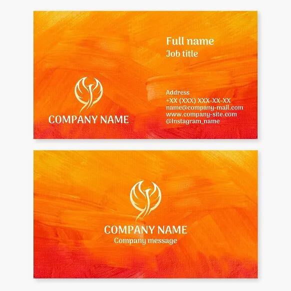 Business card template. Abstract. Phoenix. Symbol of rebirth, immortality, eternal life, fortitude, victory over death, and renewal.