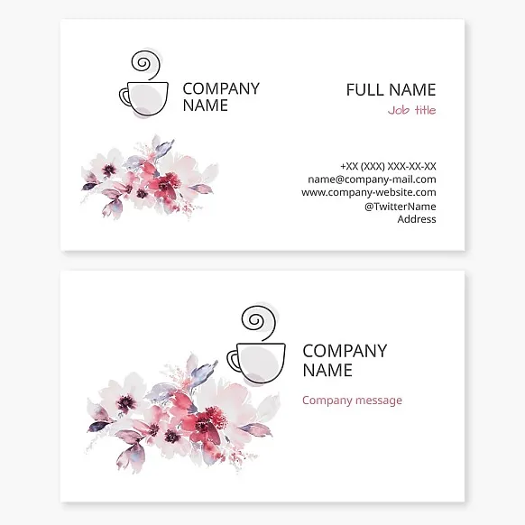 Business card template Tea, cafe