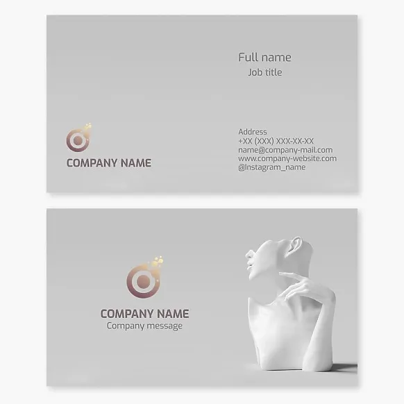 Business card template. Art gallery. Letter O.