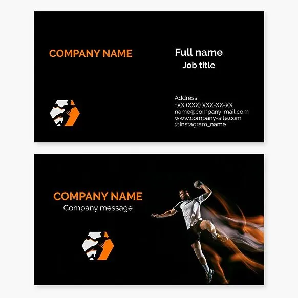 Handball business card template. Handball team.