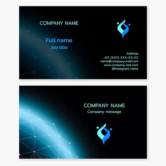 Business card template. World networking. Coach.