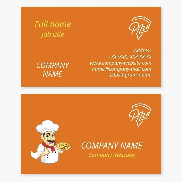 Business card template Pizza, pizzeria