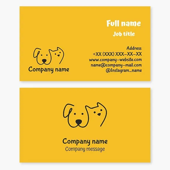 Business card template Zoological shelter, nursery