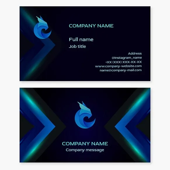 Business card template. Lynx: strength, independence, wisdom and insight.