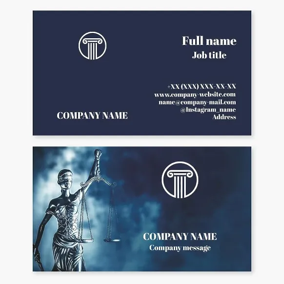 Business card template Court, law, lawyer, advocate, Letter O T