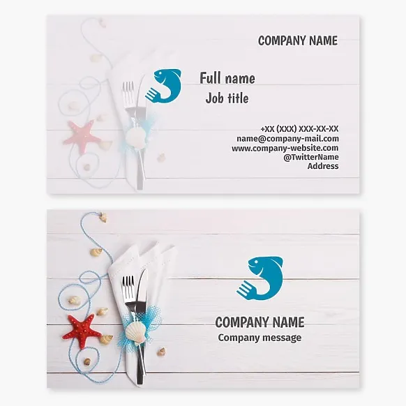 Business card template Fish and seafood, restaurant