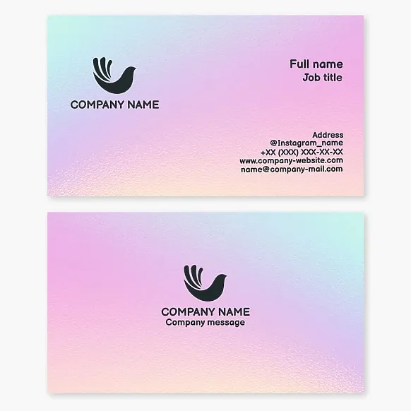 Business card template. Peace, purity, love, hope, freedom, Holy Spirit.