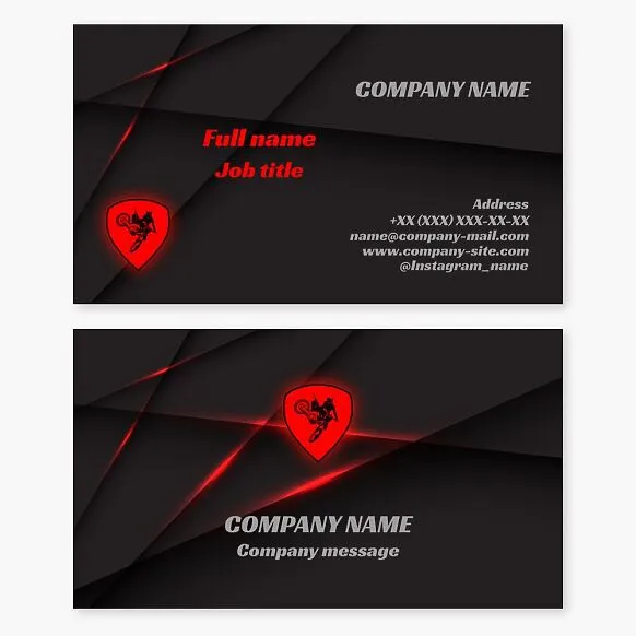 Business card template. Motocross. Motorcycle shop.
