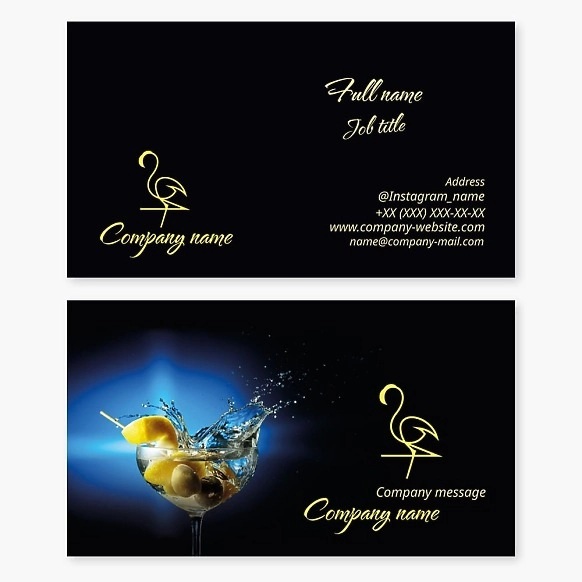 Flamingo Bar Business Card Template