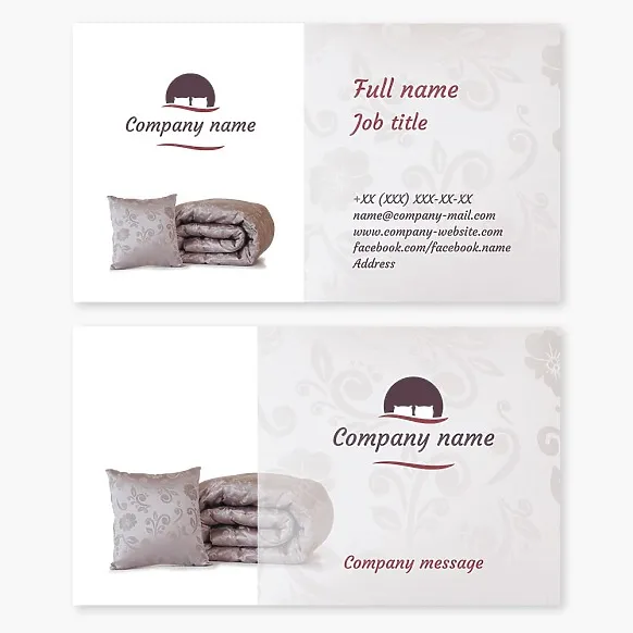 Business card template Blankets, pillows
