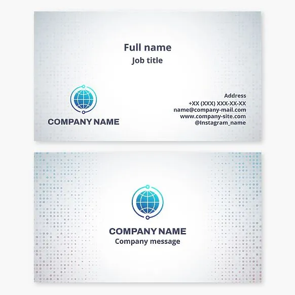 Business card template with an abstract globe. Global business. Marketing.