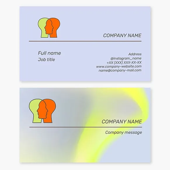 Business card template. Psychology, psychoanalysis, psychotherapy.