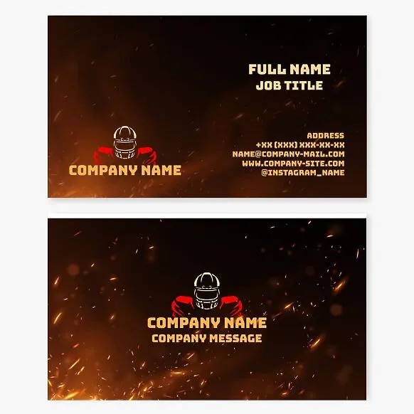 Business card template. Football team.