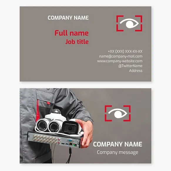 Business card template CCTV systems, security