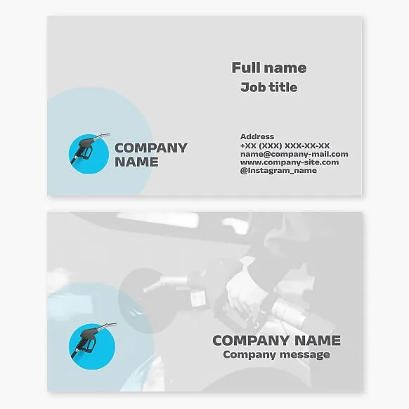 Business card template. Gas station.