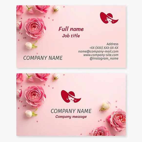 Business card template. Headwear shop.