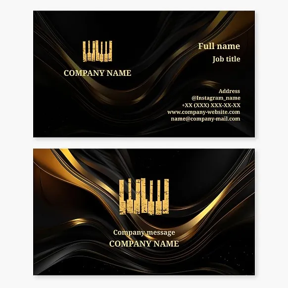 Piano Instructor Business Card Template