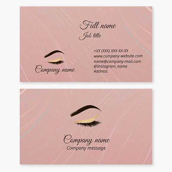 Business card template Eyelashes and eyebrows, beauty, salon
