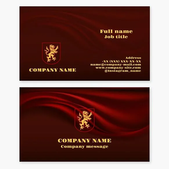 Royal Lion Heraldic Print Business Card Template: Pride, Ambition and Power, Wealth and Status, Strength and Dominance.