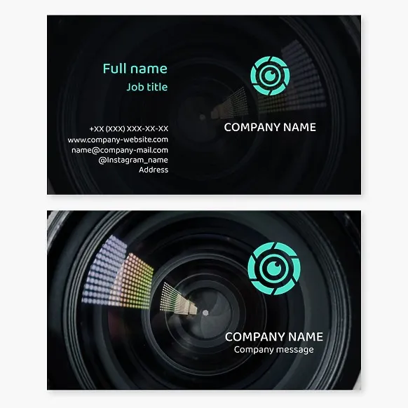 Business card template Camera, photographer