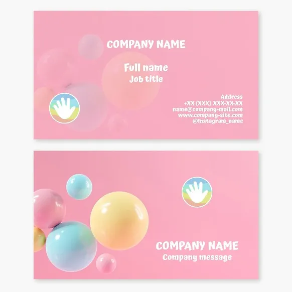 Business card template. A symbol of diversity, inclusion, and support for children with disabilities. The high-five signifies success, teamwork, and friendship.