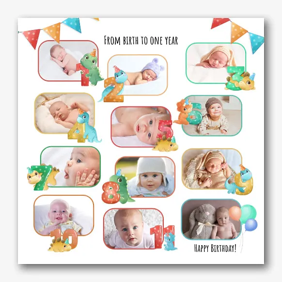 Canvas template from birth to year