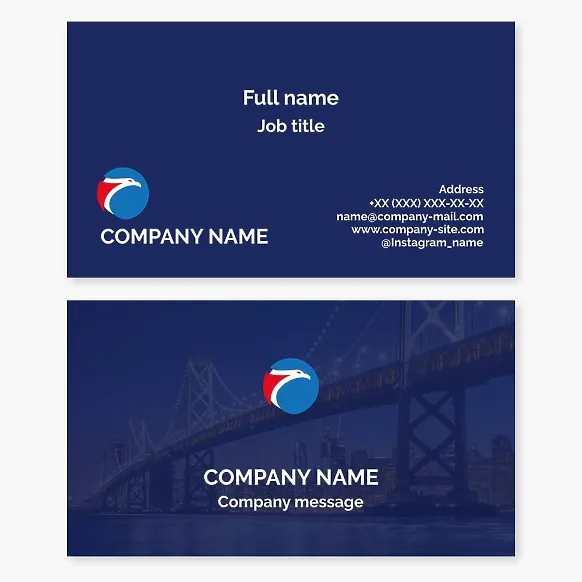 Business card template. Eagle, California. Abstraction.