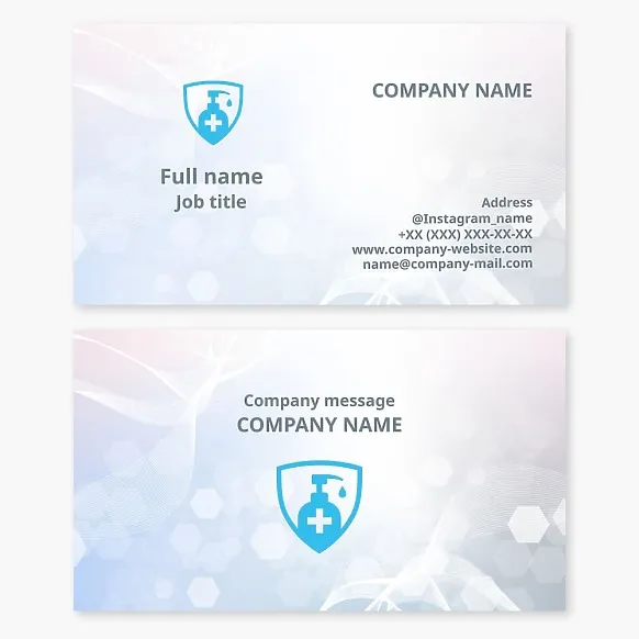 Disinfectant Business Card Template. Sanitation. Disinfection.