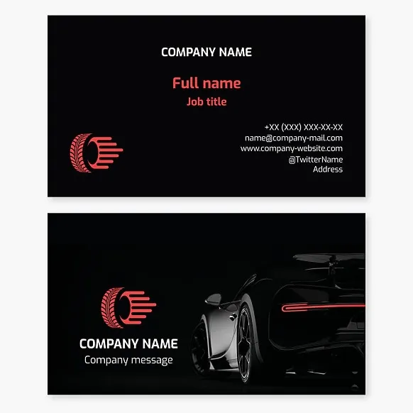 Business card template Tire service, tires