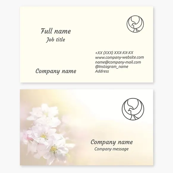 Business card template Bird, beauty, abstract, salon, Letter O